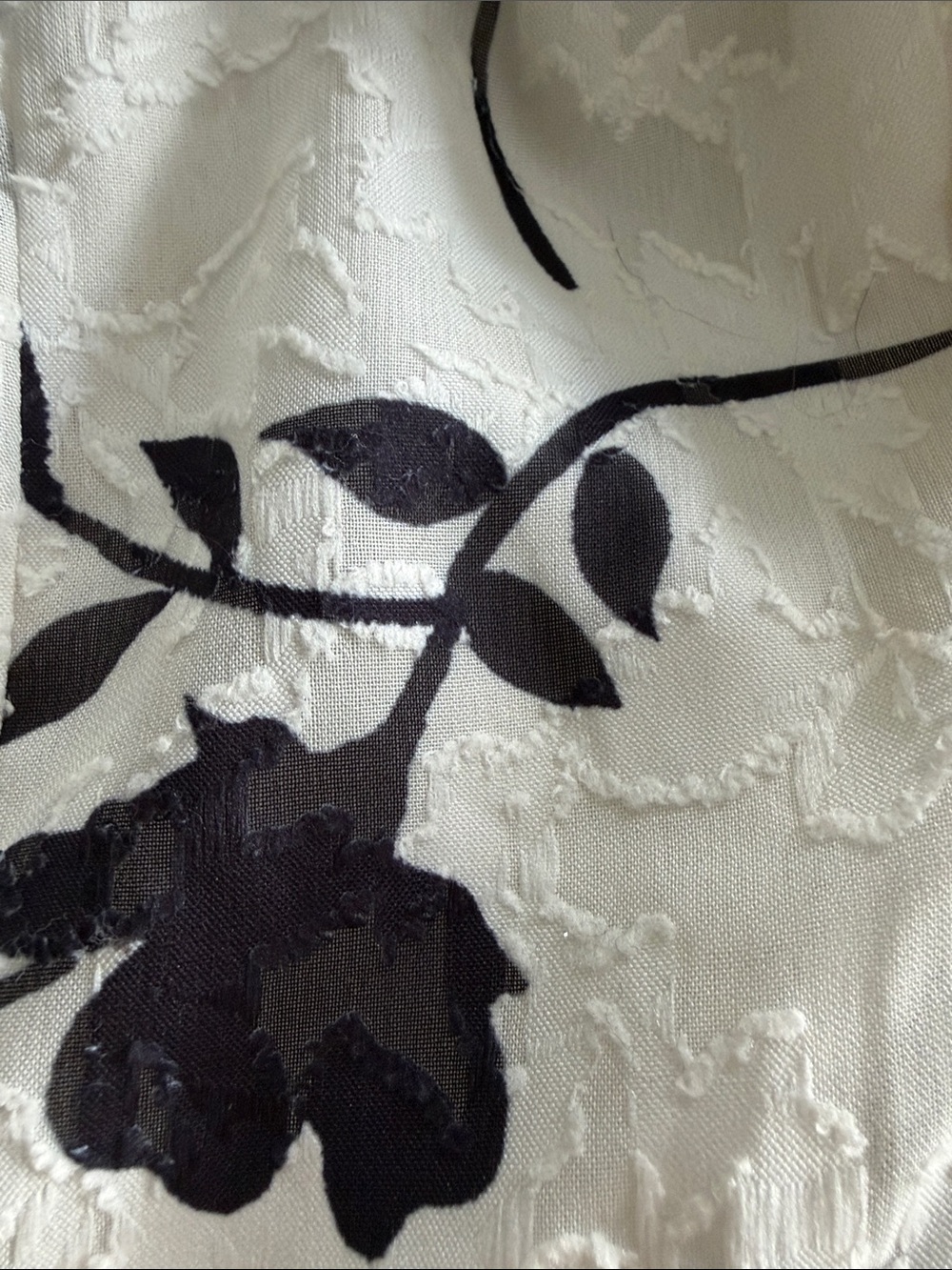 Windsor White Garden Party Dress with Black Floral, Tie-Shoulder Size Small - Picture 5 of 5